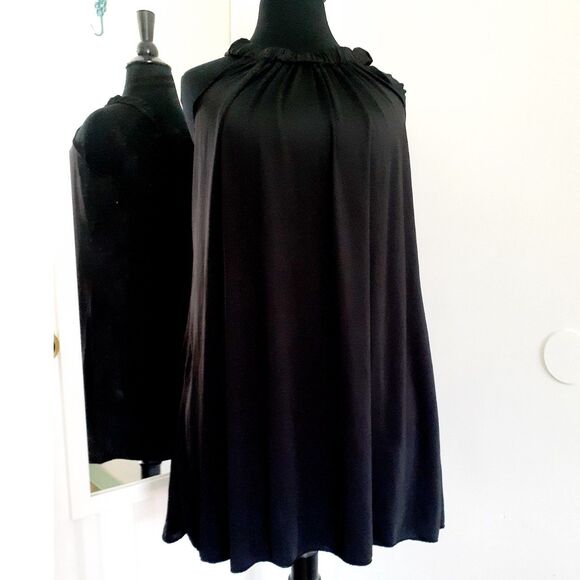 Elfin Black Halter Dressy Flowy Tank Top Size Medium - Picture 1 of 6